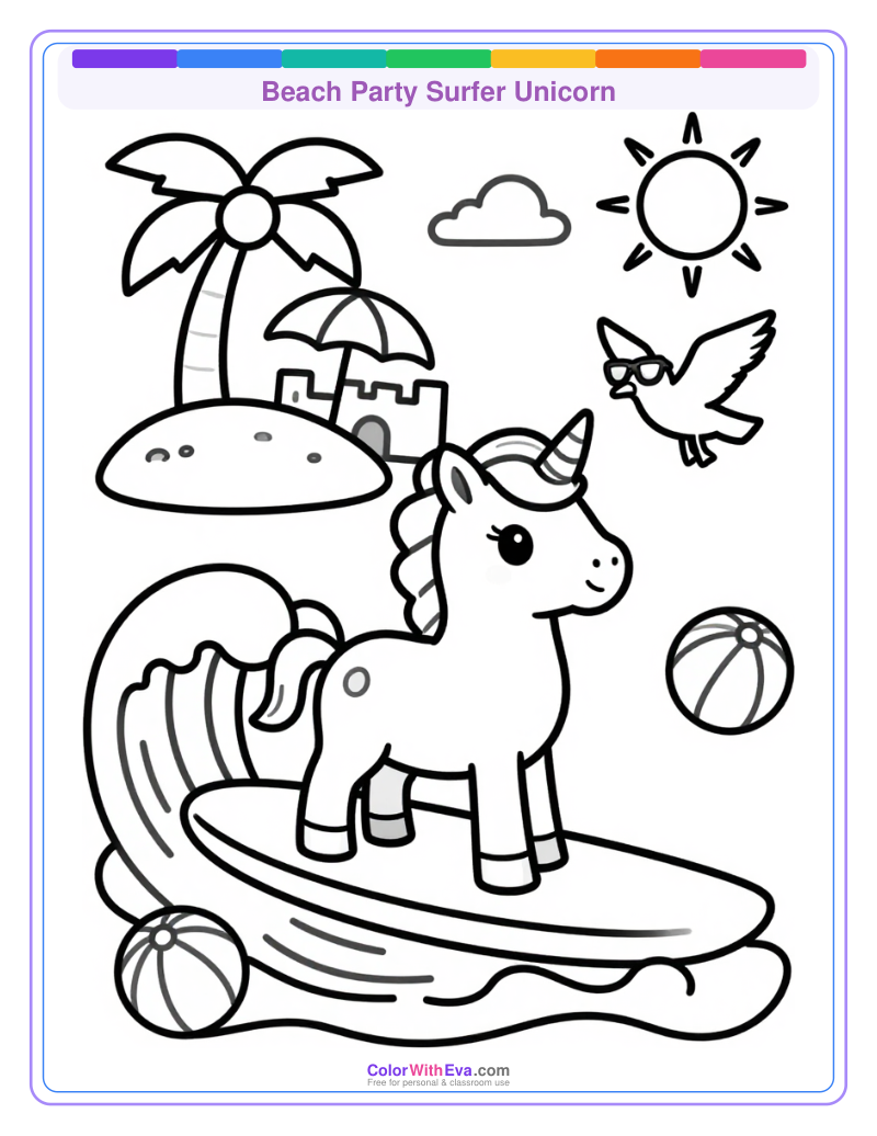 Beach Party Surfer Unicorn thumbnail