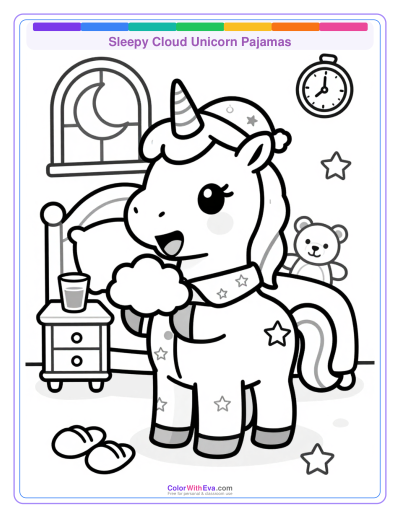 Sleepy Cloud Unicorn Pajamas thumbnail
