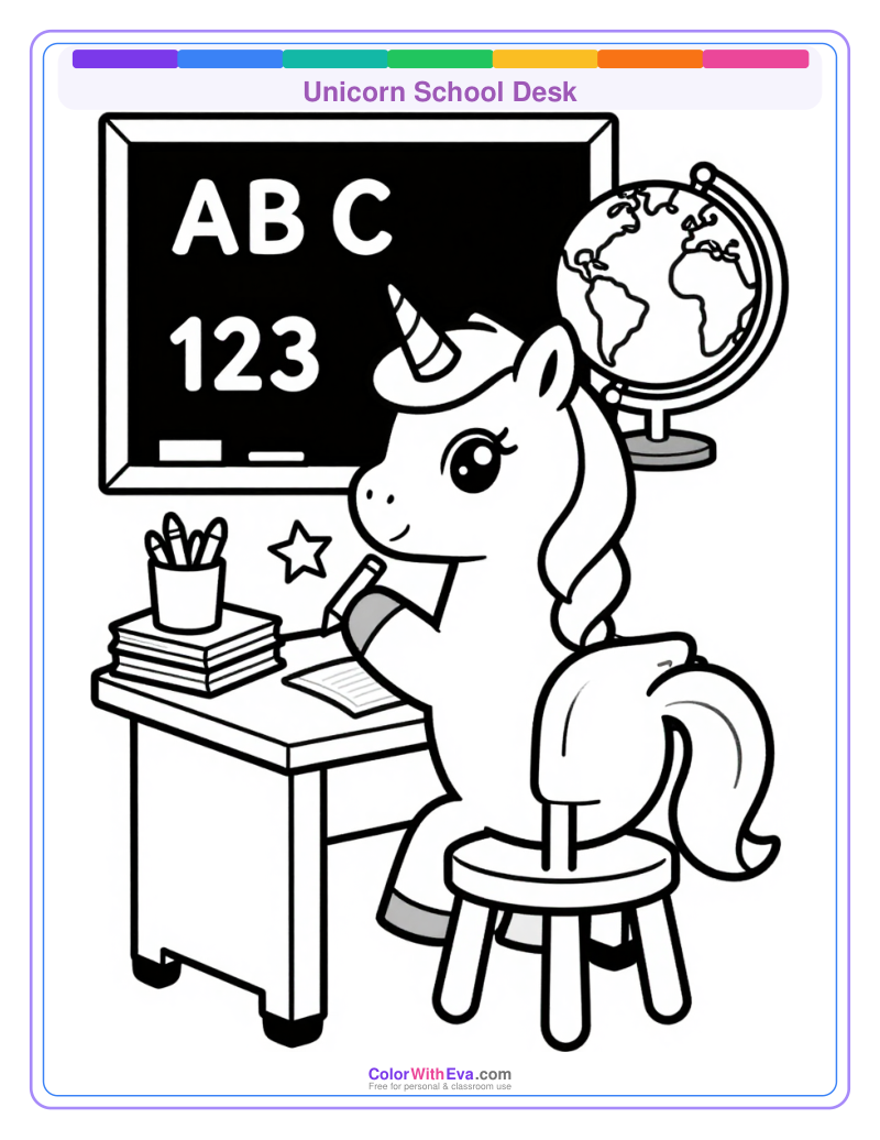 Unicorn School Desk preview