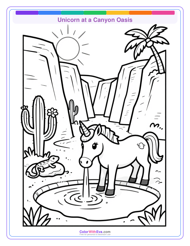 Unicorn at a Canyon Oasis preview