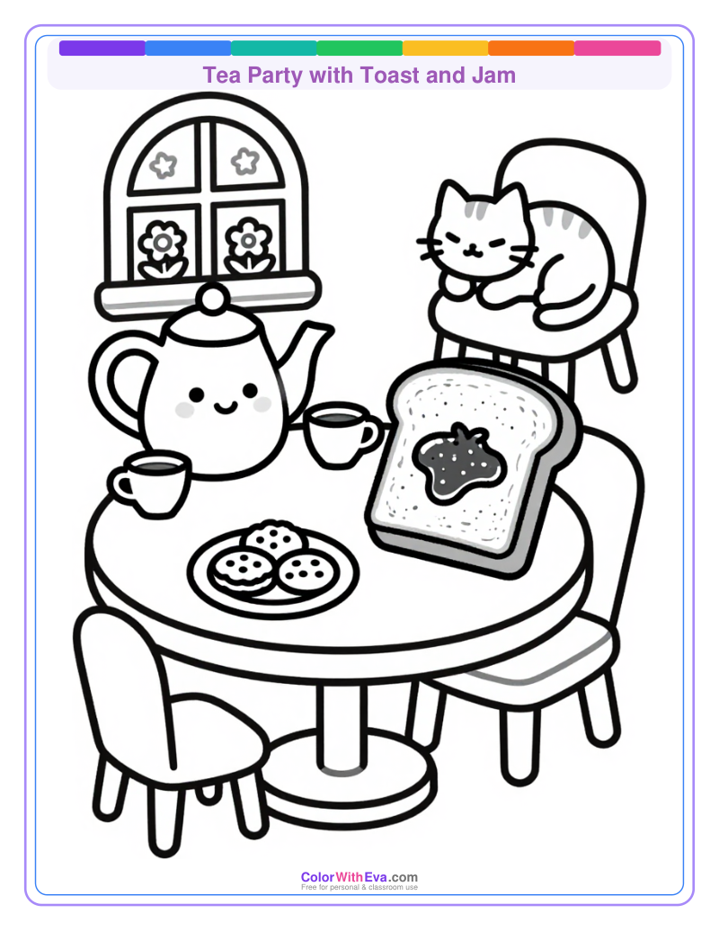 Tea Party with Toast and Jam thumbnail