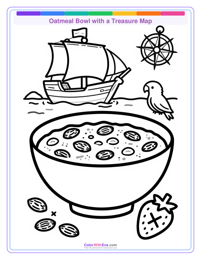 Oatmeal Bowl with a Treasure Map preview