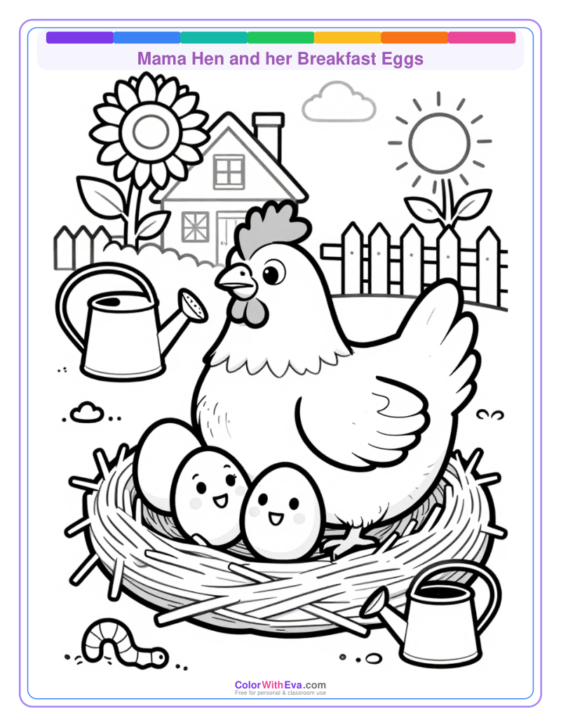 Mama Hen and her Breakfast Eggs thumbnail