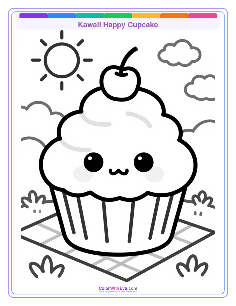 Kawaii Happy Cupcake preview