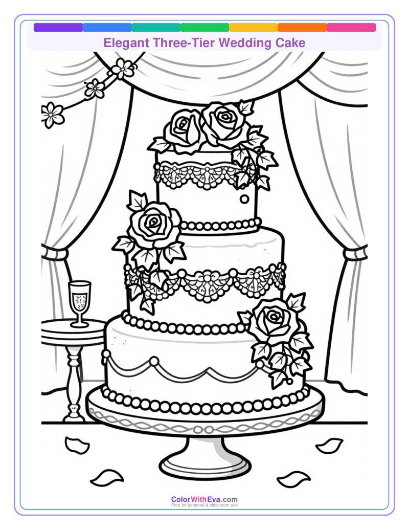 Elegant Three-Tier Wedding Cake preview