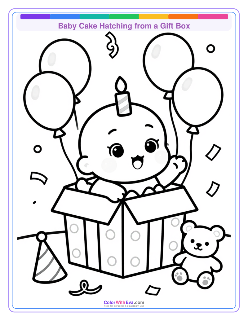 Baby Cake Hatching from a Gift Box thumbnail