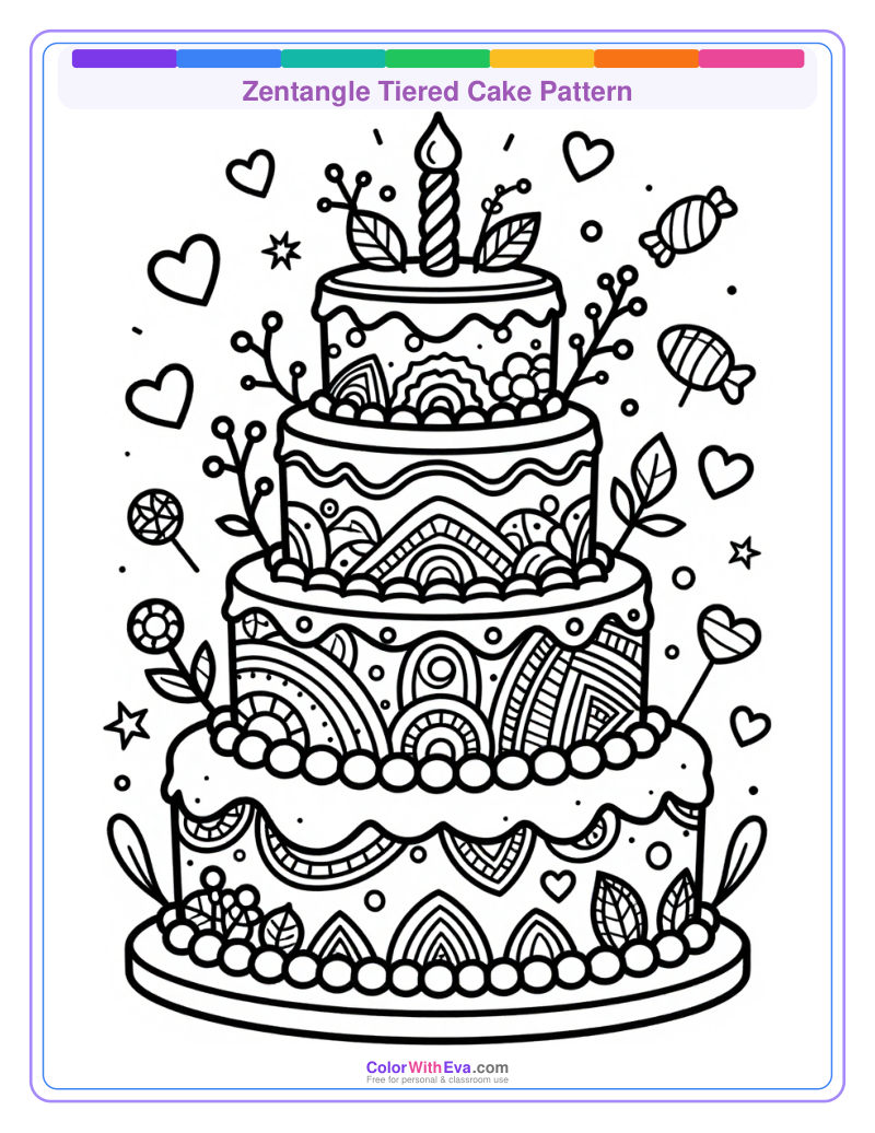 Zentangle Tiered Cake Pattern thumbnail