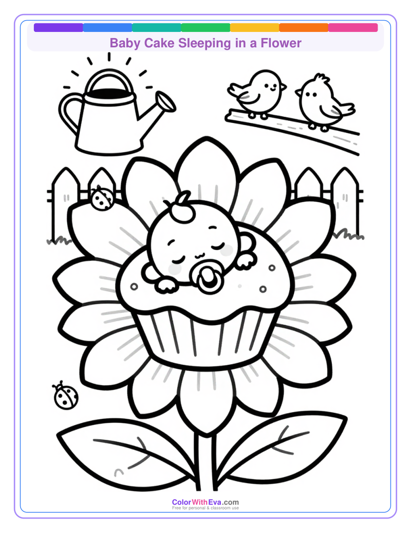 Baby Cake Sleeping in a Flower thumbnail