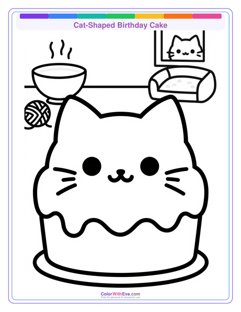 Cat-Shaped Birthday Cake preview