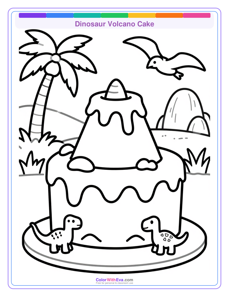 Dinosaur Volcano Cake preview