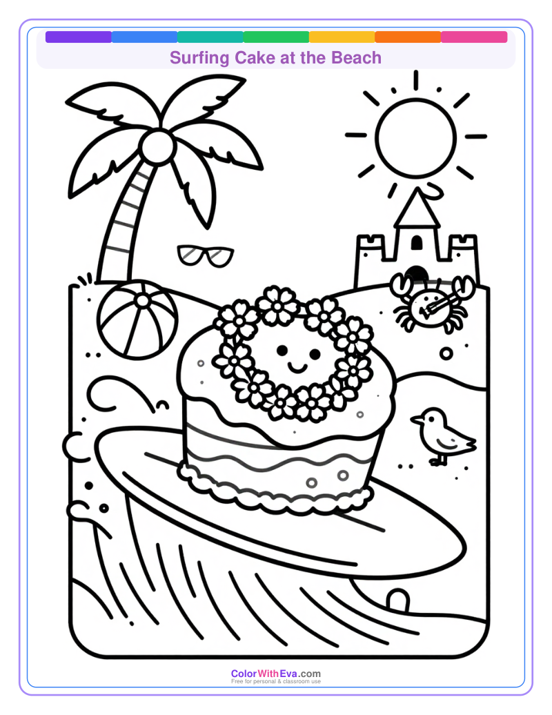 Surfing Cake at the Beach preview