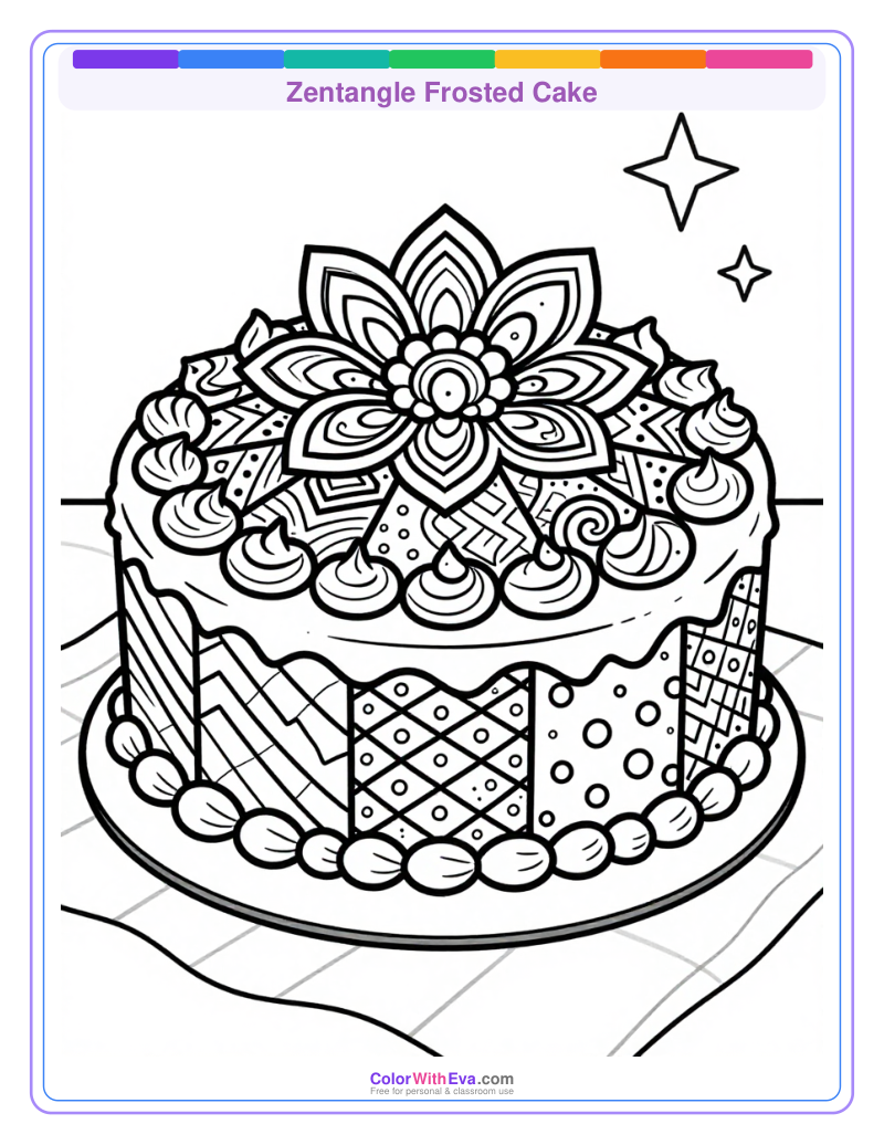 Zentangle Frosted Cake preview