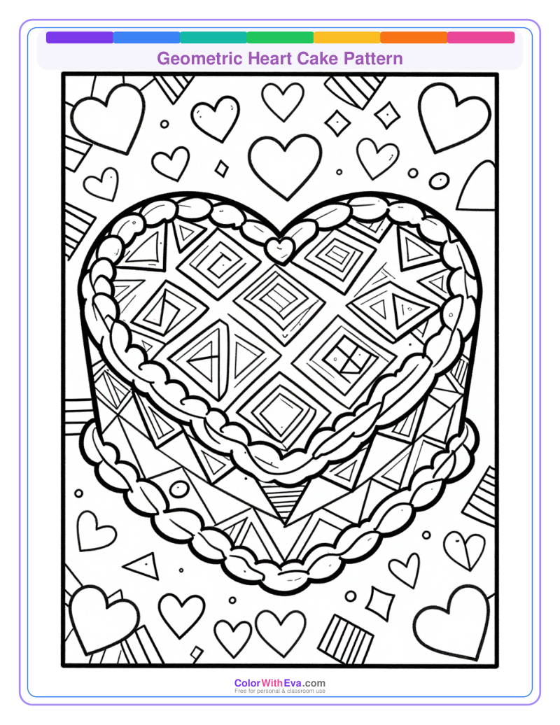 Geometric Heart Cake Pattern thumbnail