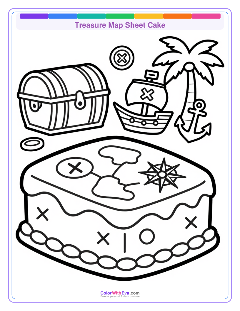 Treasure Map Sheet Cake preview