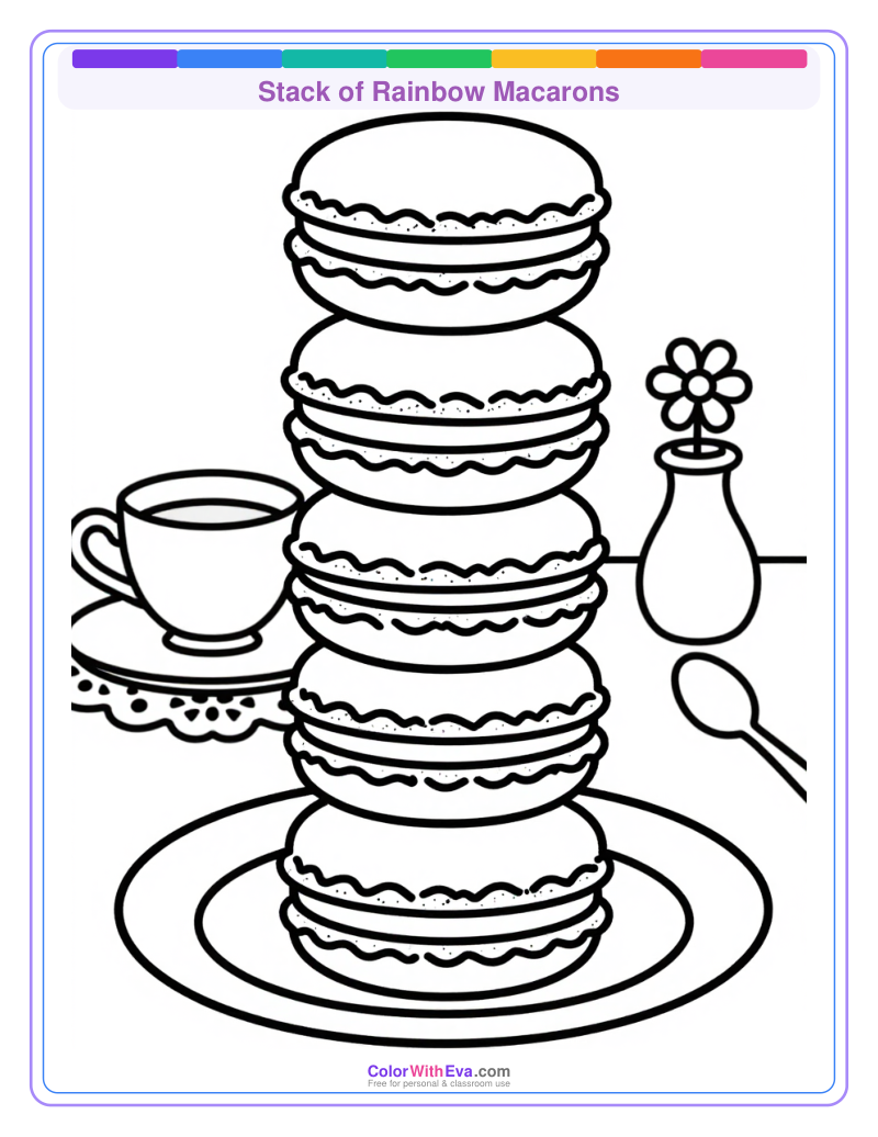 Stack of Rainbow Macarons preview