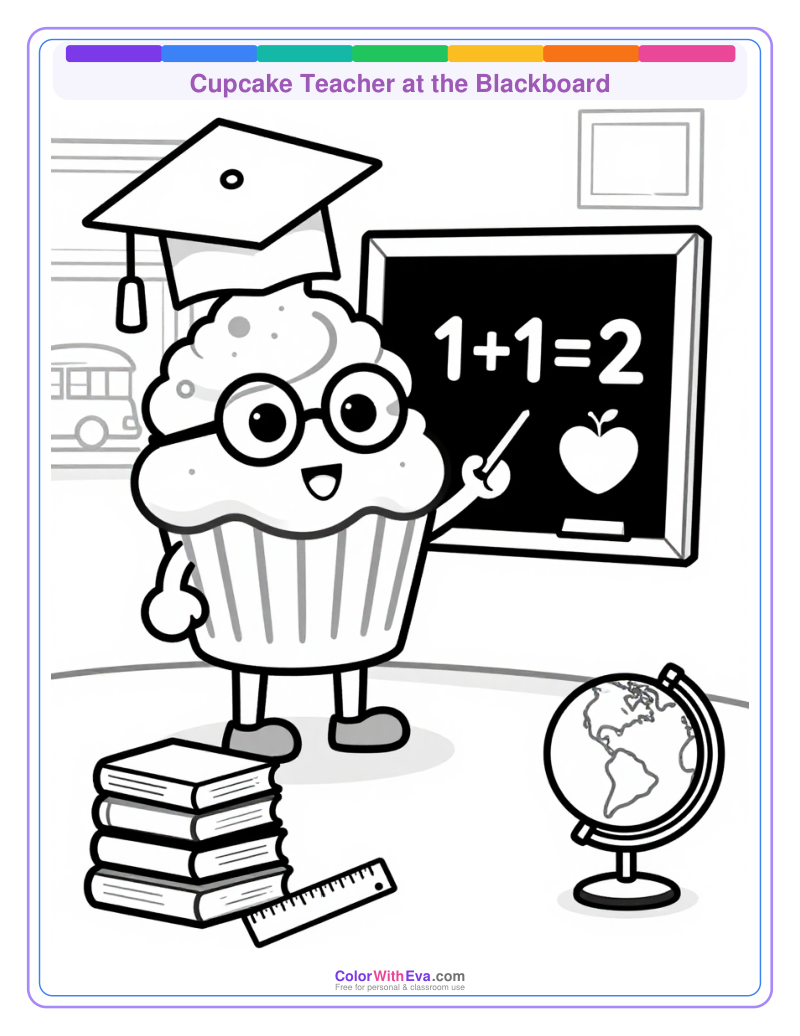 Cupcake Teacher at the Blackboard thumbnail