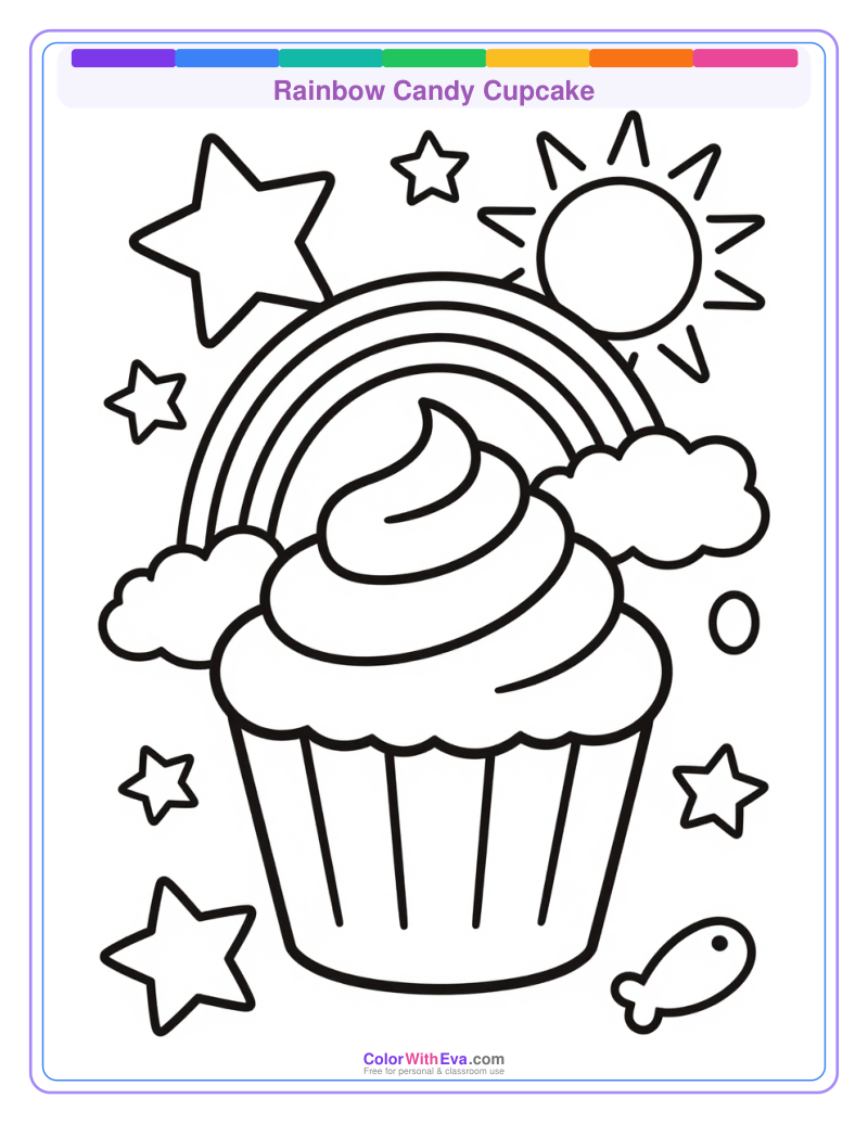 Rainbow Candy Cupcake preview