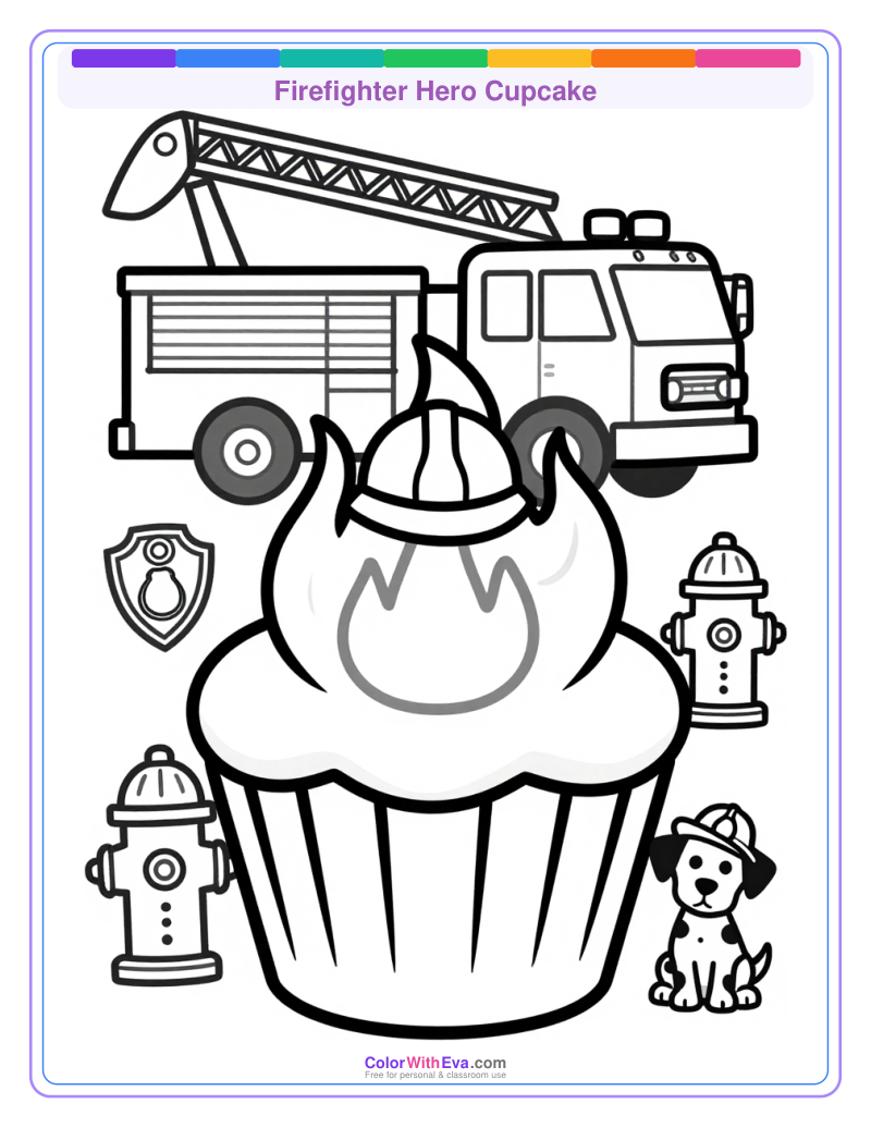 Firefighter Hero Cupcake preview