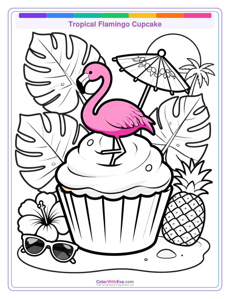 Tropical Flamingo Cupcake preview