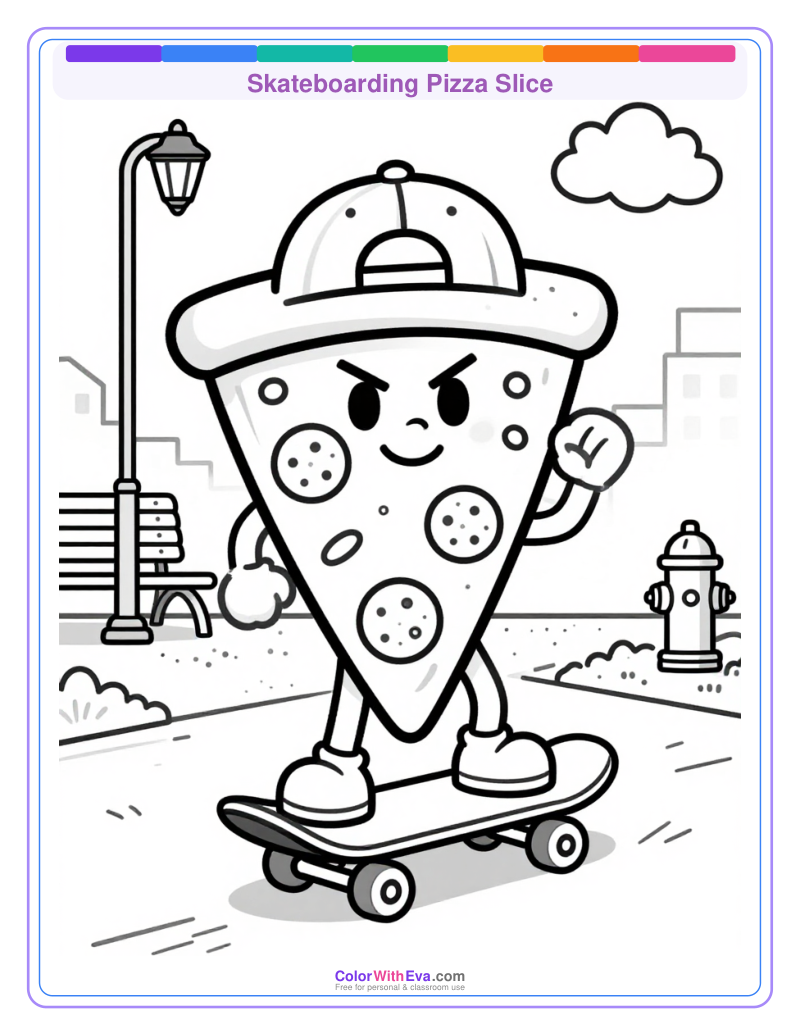 Skateboarding Pizza Slice preview