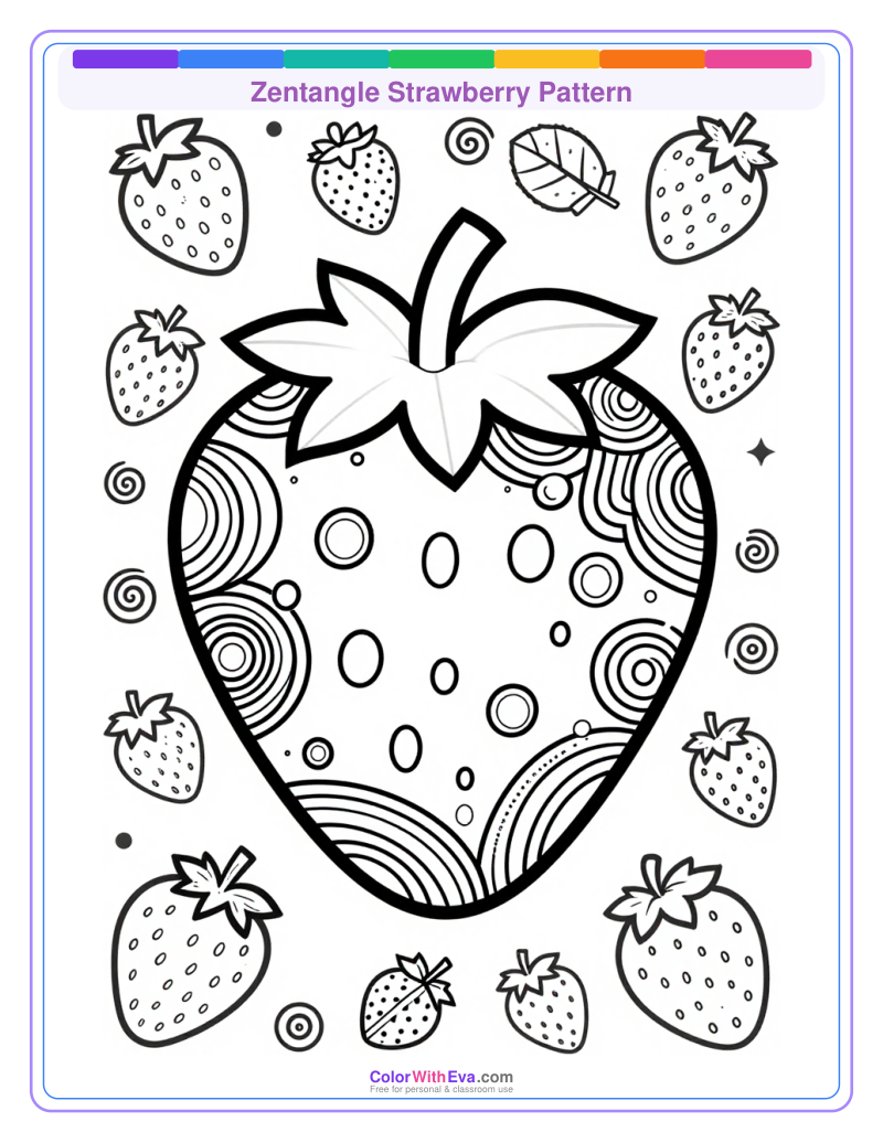 Zentangle Strawberry Pattern preview
