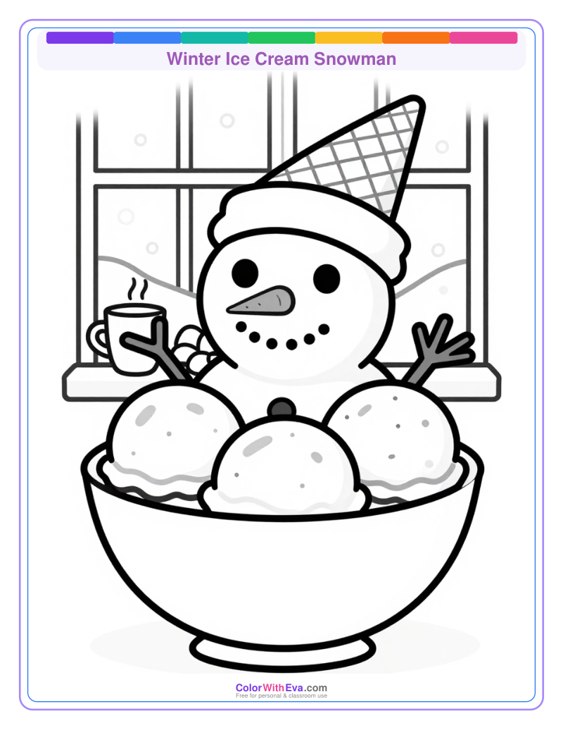 Winter Ice Cream Snowman preview