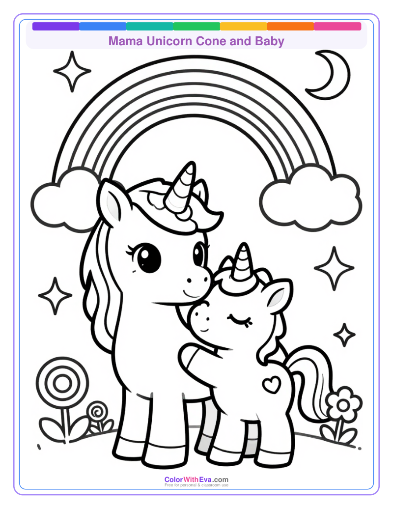 Mama Unicorn Cone and Baby thumbnail