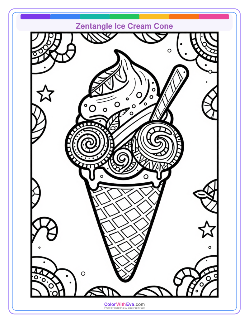 Zentangle Ice Cream Cone thumbnail