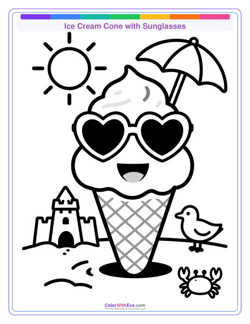 Ice Cream Cone with Sunglasses preview