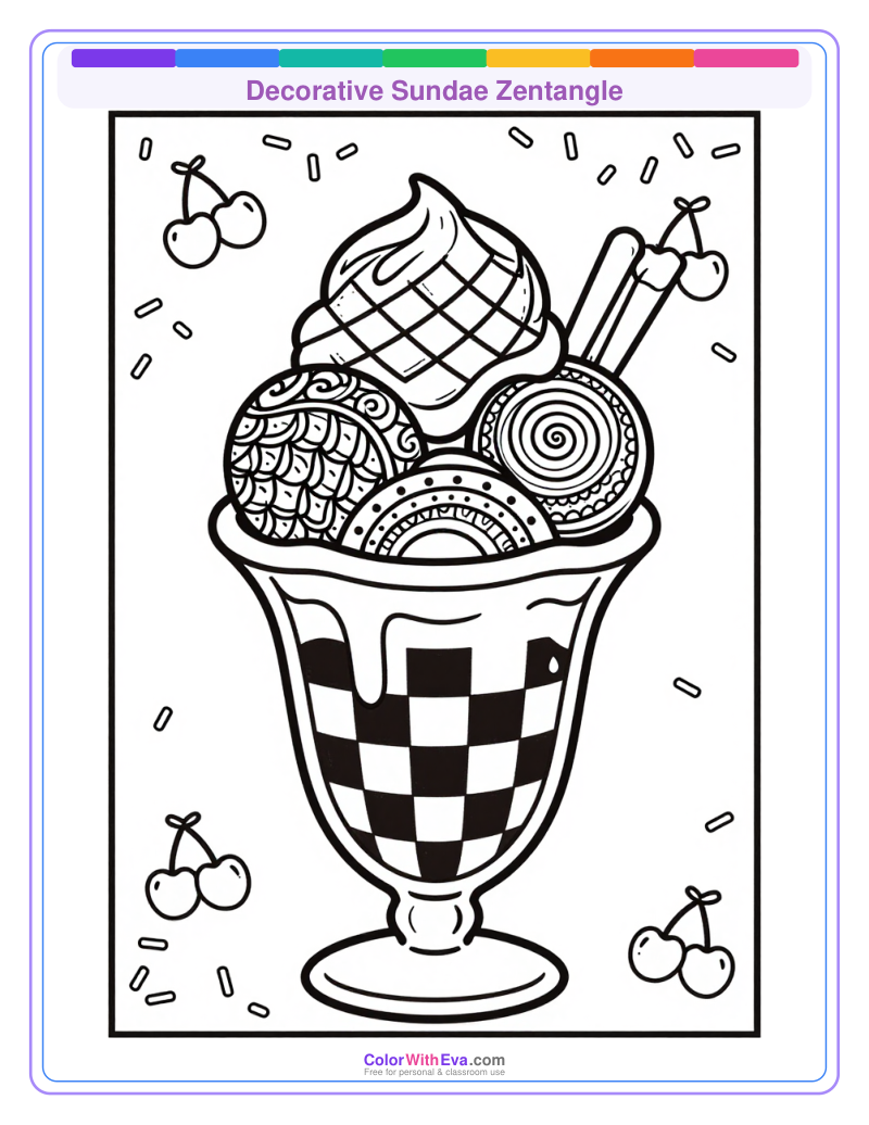 Decorative Sundae Zentangle preview
