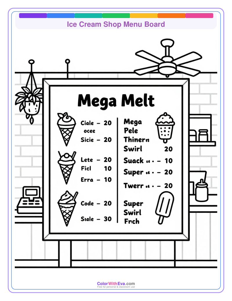 Ice Cream Shop Menu Board preview