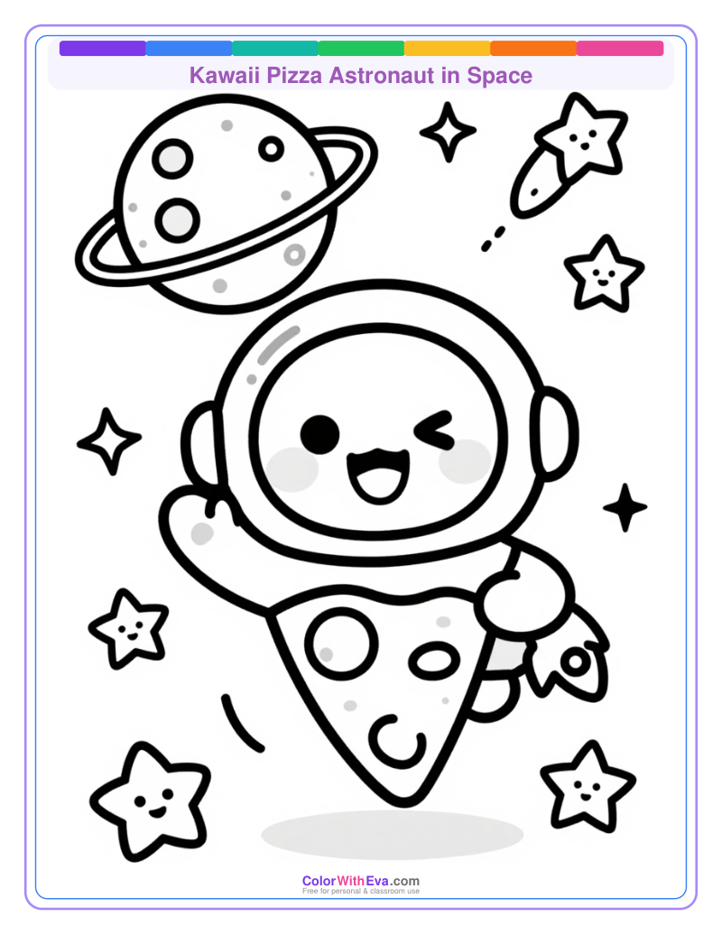 Kawaii Pizza Astronaut in Space thumbnail