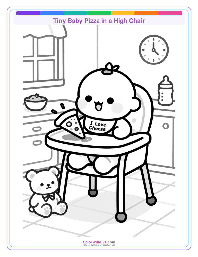 Tiny Baby Pizza in a High Chair preview