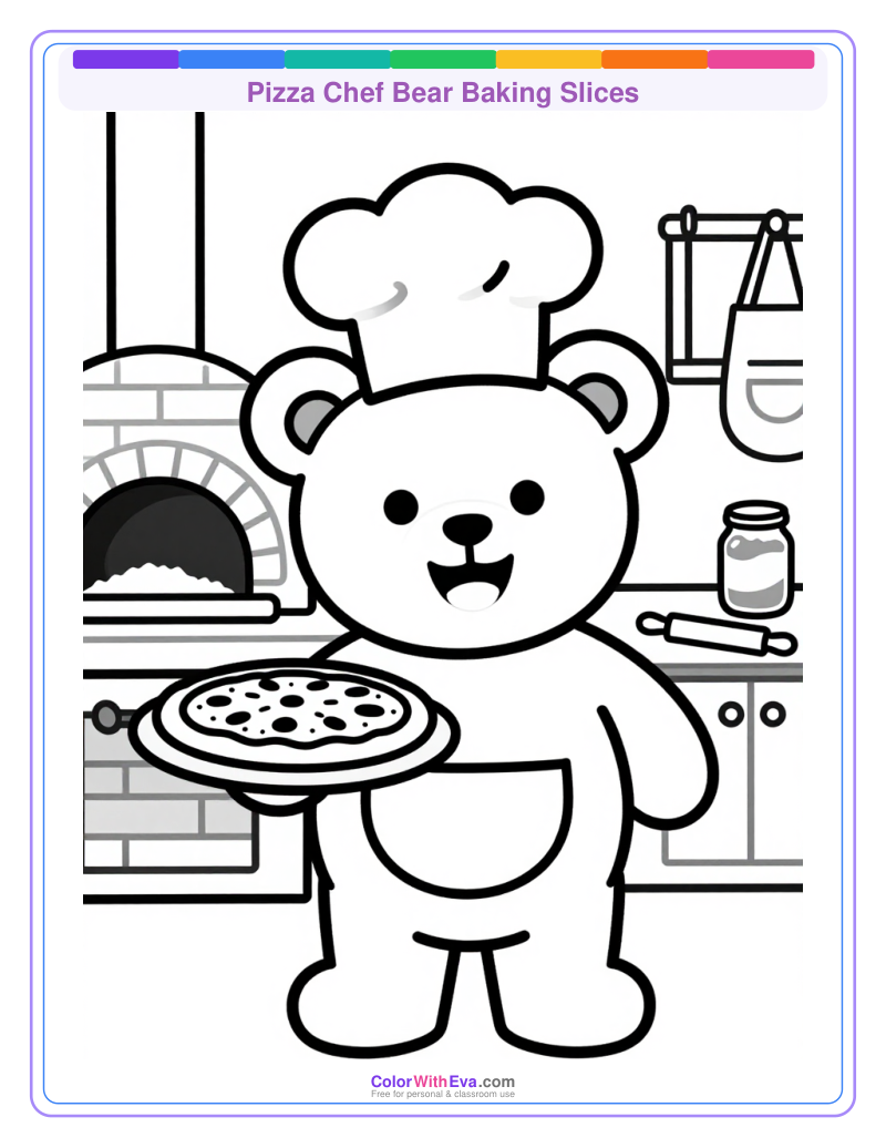 Pizza Chef Bear Baking Slices thumbnail