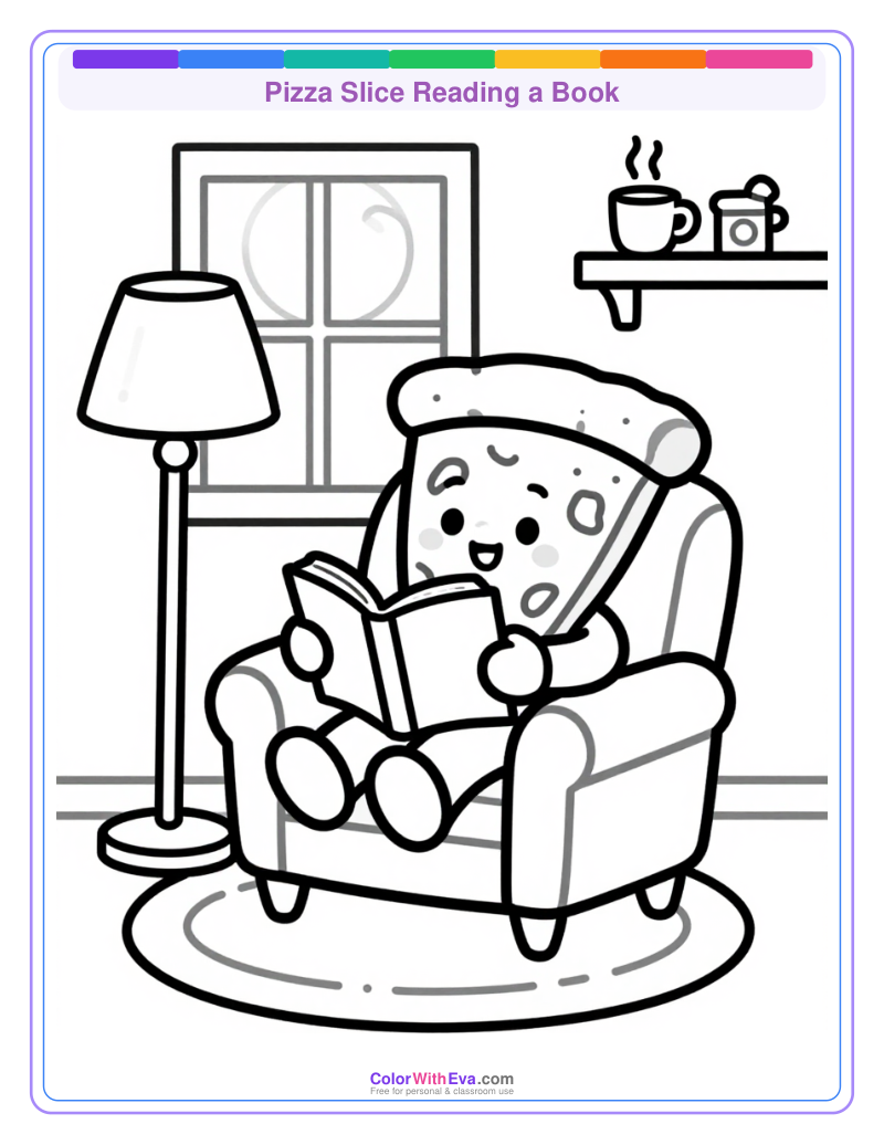 Pizza Slice Reading a Book preview
