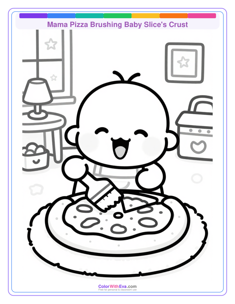 Mama Pizza Brushing Baby Slice's Crust thumbnail