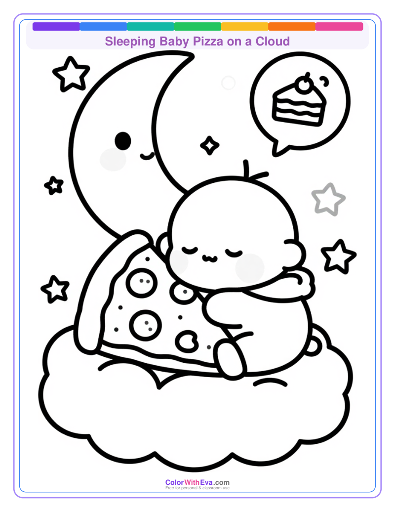 Sleeping Baby Pizza on a Cloud thumbnail