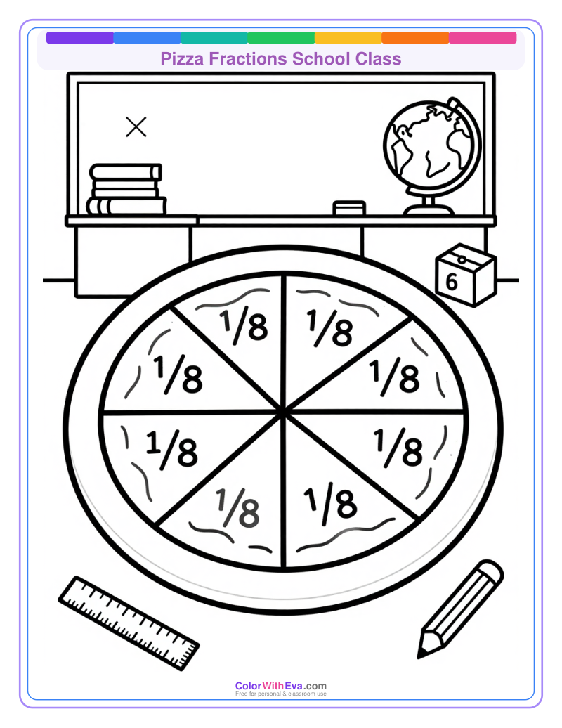 Pizza Fractions School Class preview