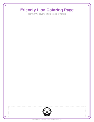 Friendly Lion Coloring Page thumbnail