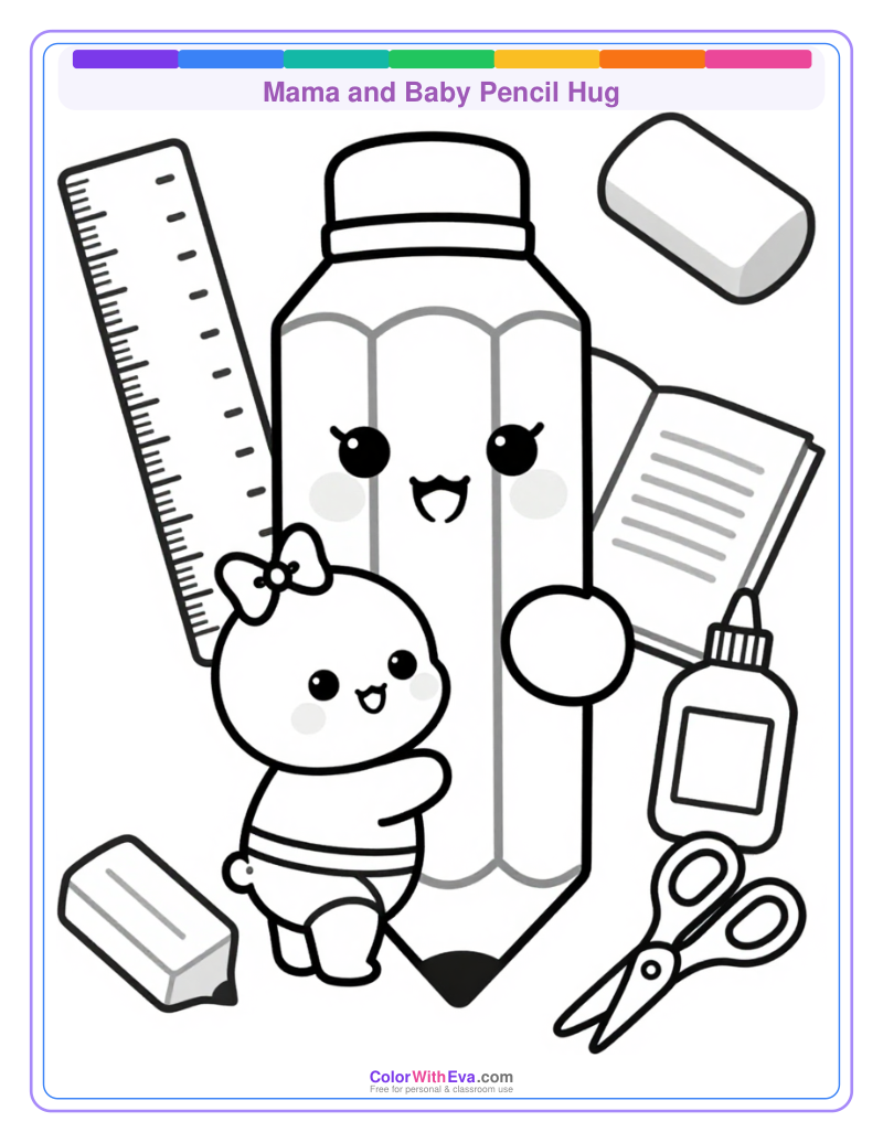 Mama and Baby Pencil Hug thumbnail