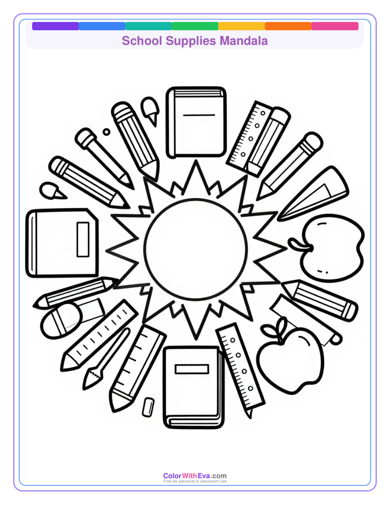 School Supplies Mandala preview