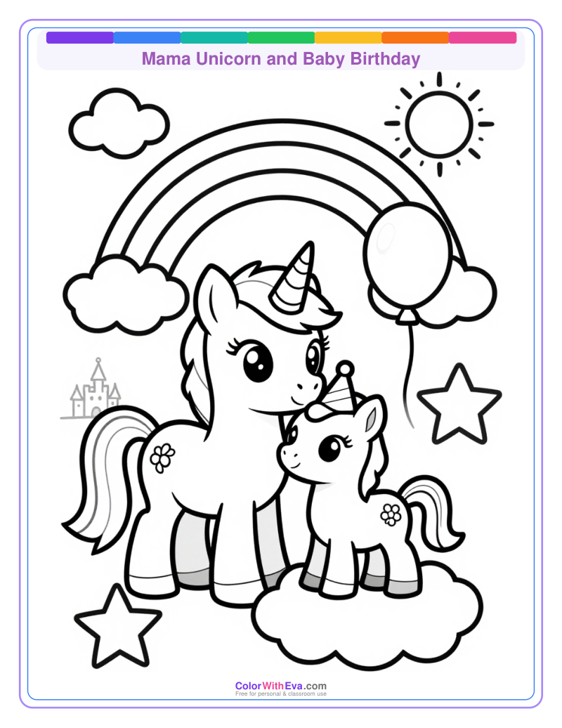 Mama Unicorn and Baby Birthday thumbnail