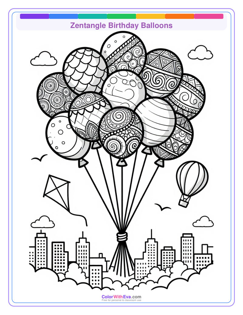 Zentangle Birthday Balloons thumbnail