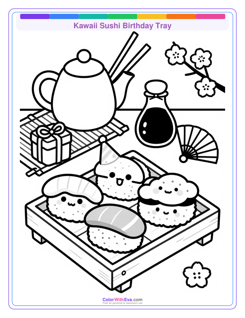 Kawaii Sushi Birthday Tray thumbnail