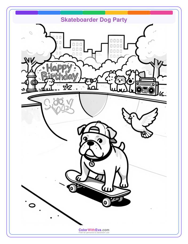 Skateboarder Dog Party thumbnail