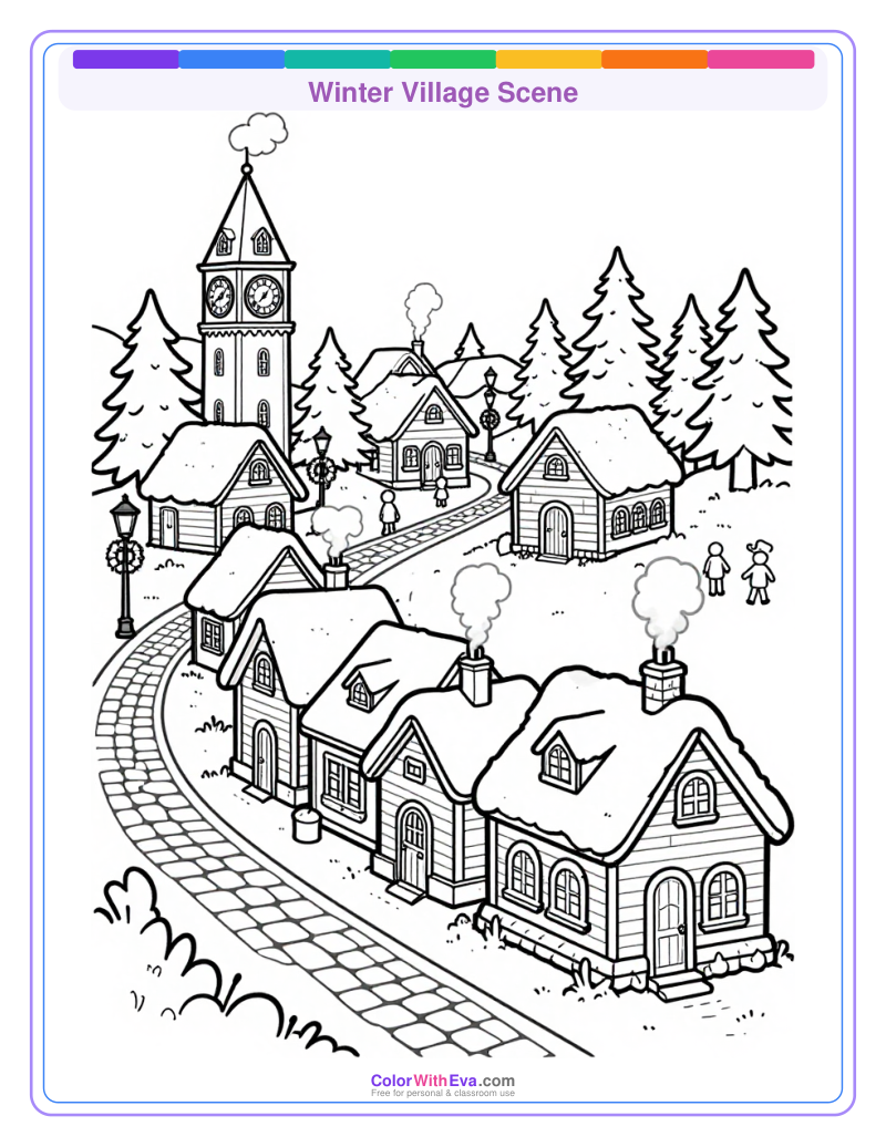 Winter Village Scene preview