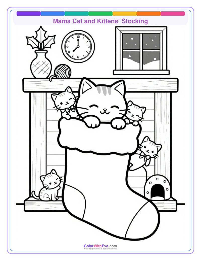Mama Cat and Kittens’ Stocking thumbnail