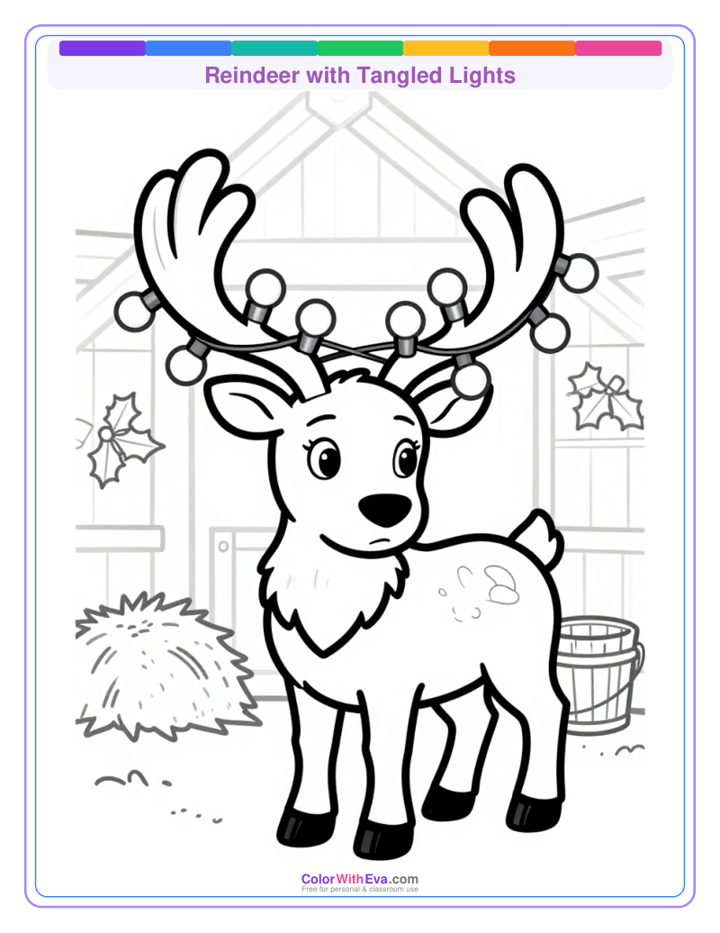 Reindeer with Tangled Lights preview