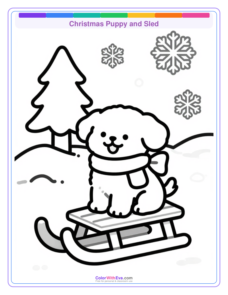 Christmas Puppy and Sled preview