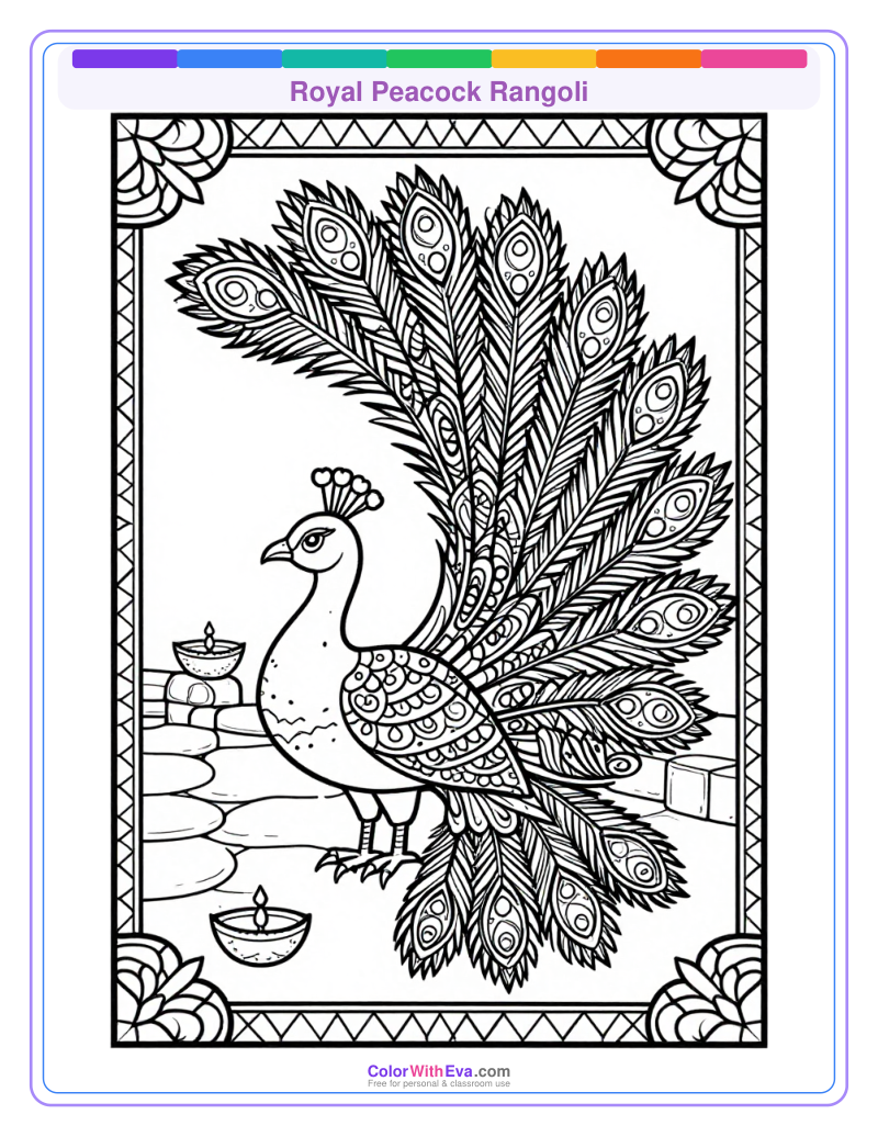 Royal Peacock Rangoli preview